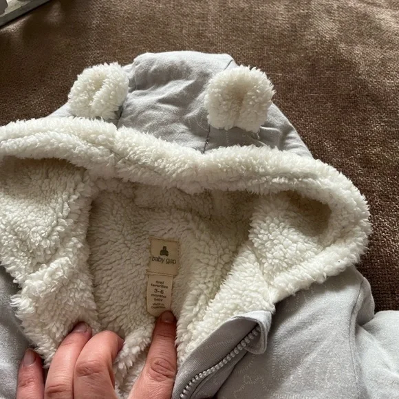 Baby Gap 3-6 Months Cozy Baby Snowsuit with Bear Ears - Picture 3 of 6